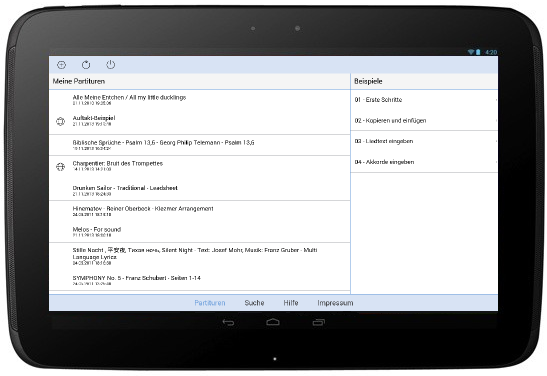 Partitur Übersicht
